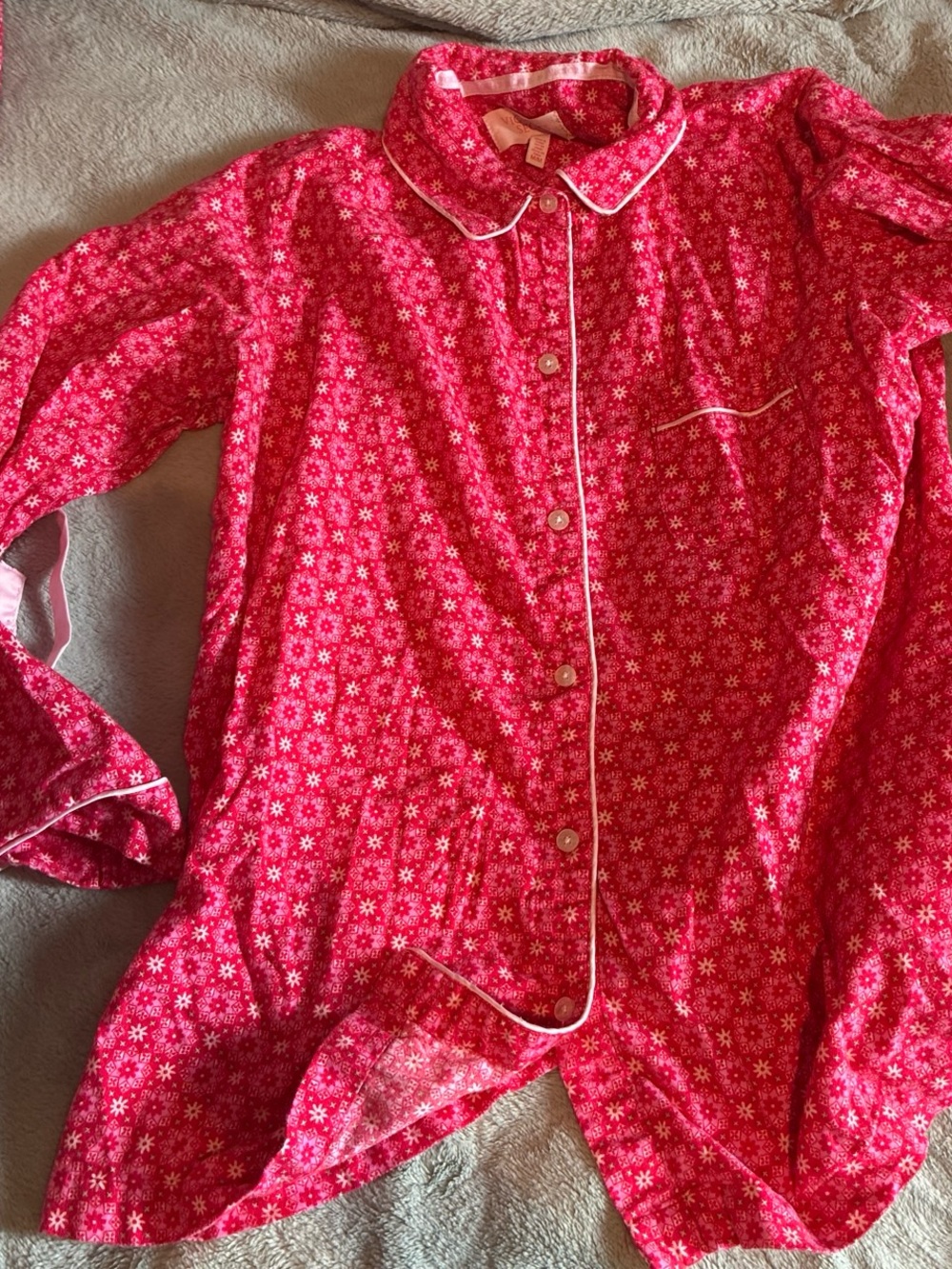 Victoria's Secret Hot Pink Printed Pajama Set - Picture 5 of 5